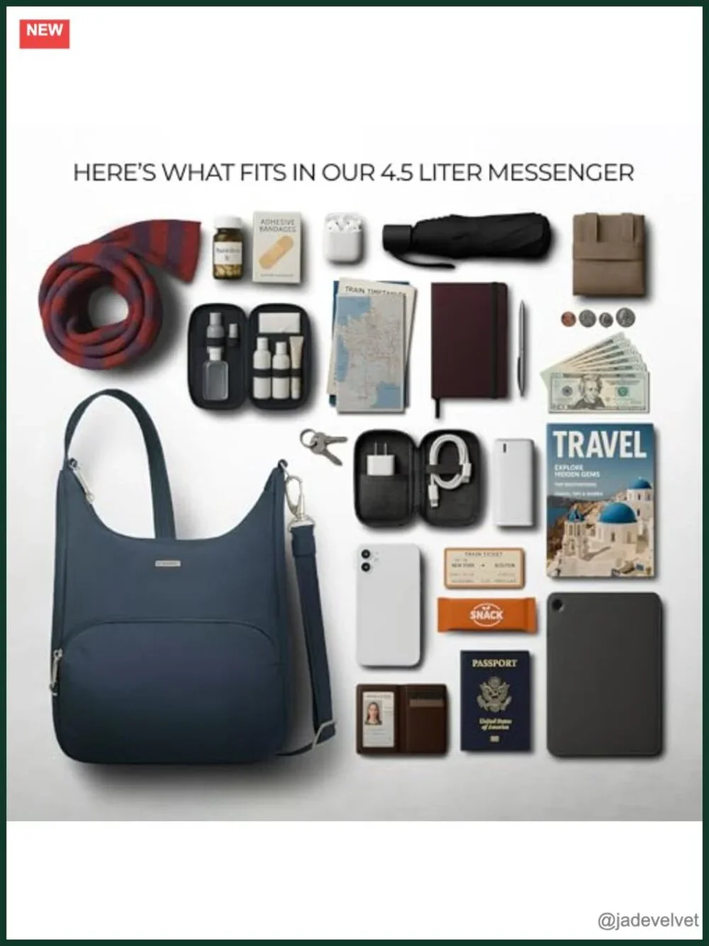 Anti-Theft Classic Essential Messenger Bag with RFID Blocking